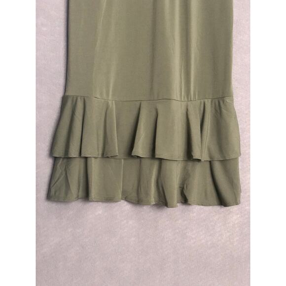 NY Collection Women's Large Petite Flutter Sleeve Ruffle Midi Dress NEW - Picture 5 of 8